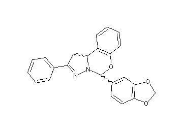 5-(1,3-benzodioxol-5-yl)-2-phenyl-1,10b-dihydropyrazolo[1,5-c][1,3]benzoxazine - Click Image to Close