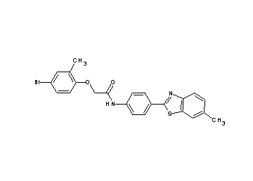 2-(4-bromo-2-methylphenoxy)-N-[4-(6-methyl-1,3-benzothiazol-2-yl)phenyl]acetamide