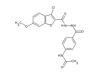 N-[4-({2-[(3-chloro-6-methoxy-1-benzothien-2-yl)carbonyl]hydrazino}carbonyl)phenyl]acetamide - Click Image to Close