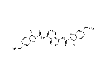 N,N'-1,5-naphthalenediylbis(3-chloro-6-methoxy-1-benzothiophene-2-carboxamide) - Click Image to Close