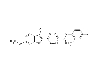 3-chloro-N'-[2-(2,4-dichlorophenoxy)propanoyl]-6-methoxy-1-benzothiophene-2-carbohydrazide - Click Image to Close
