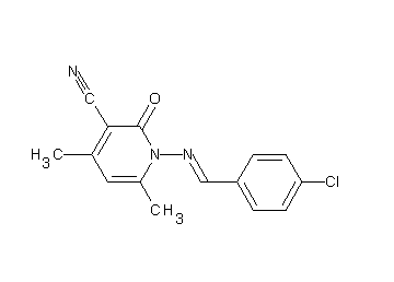 1-[(4-chlorobenzylidene)amino]-4,6-dimethyl-2-oxo-1,2-dihydro-3-pyridinecarbonitrile - Click Image to Close