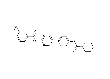 N-[(2-{4-[(cyclohexylcarbonyl)amino]benzoyl}hydrazino)carbonothioyl]-3-methylbenzamide - Click Image to Close