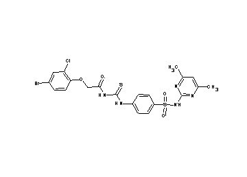 2-(4-bromo-2-chlorophenoxy)-N-{[(4-{[(4,6-dimethyl-2-pyrimidinyl)amino]sulfonyl}phenyl)amino]carbonothioyl}acetamide - Click Image to Close
