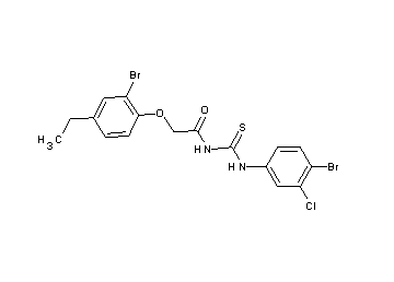 N-{[(4-bromo-3-chlorophenyl)amino]carbonothioyl}-2-(2-bromo-4-ethylphenoxy)acetamide - Click Image to Close