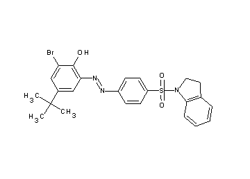 2-bromo-4-tert-butyl-6-{[4-(2,3-dihydro-1H-indol-1-ylsulfonyl)phenyl]diazenyl}phenol - Click Image to Close
