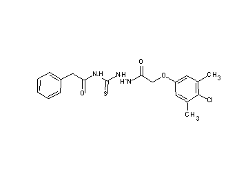 N-({2-[(4-chloro-3,5-dimethylphenoxy)acetyl]hydrazino}carbonothioyl)-2-phenylacetamide - Click Image to Close