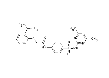 N-(4-{[(4,6-dimethyl-2-pyrimidinyl)amino]sulfonyl}phenyl)-2-(2-isopropylphenoxy)acetamide - Click Image to Close
