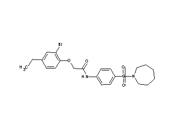 N-[4-(1-azepanylsulfonyl)phenyl]-2-(2-bromo-4-ethylphenoxy)acetamide - Click Image to Close