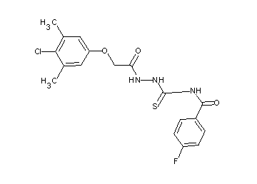 N-({2-[(4-chloro-3,5-dimethylphenoxy)acetyl]hydrazino}carbonothioyl)-4-fluorobenzamide - Click Image to Close