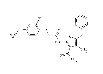 5-benzyl-2-{[(2-bromo-4-ethylphenoxy)acetyl]amino}-4-methyl-3-thiophenecarboxamide - Click Image to Close