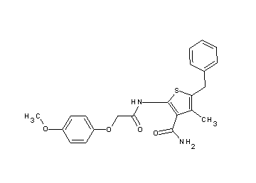 5-benzyl-2-{[(4-methoxyphenoxy)acetyl]amino}-4-methyl-3-thiophenecarboxamide - Click Image to Close