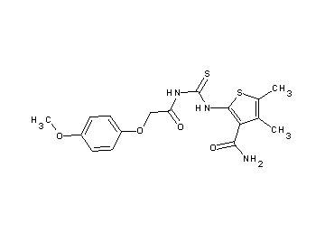 2-[({[(4-methoxyphenoxy)acetyl]amino}carbonothioyl)amino]-4,5-dimethyl-3-thiophenecarboxamide - Click Image to Close