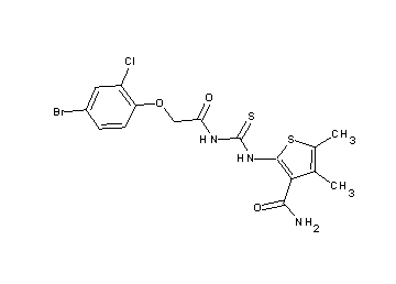 2-[({[(4-bromo-2-chlorophenoxy)acetyl]amino}carbonothioyl)amino]-4,5-dimethyl-3-thiophenecarboxamide - Click Image to Close