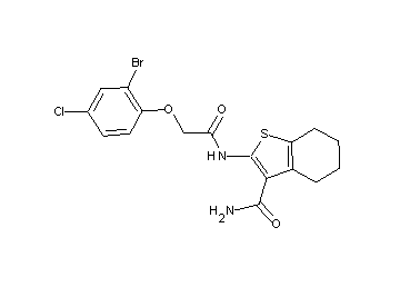 2-{[(2-bromo-4-chlorophenoxy)acetyl]amino}-4,5,6,7-tetrahydro-1-benzothiophene-3-carboxamide - Click Image to Close