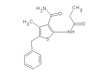 5-benzyl-4-methyl-2-(propionylamino)-3-thiophenecarboxamide