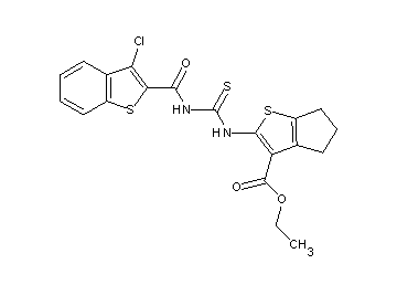 ethyl 2-[({[(3-chloro-1-benzothien-2-yl)carbonyl]amino}carbonothioyl)amino]-5,6-dihydro-4H-cyclopenta[b]thiophene-3-carboxyla
