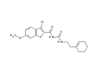 3-chloro-N-({[2-(1-cyclohexen-1-yl)ethyl]amino}carbonothioyl)-6-methoxy-1-benzothiophene-2-carboxamide - Click Image to Close