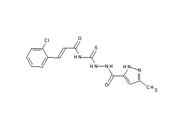 3-(2-chlorophenyl)-N-({2-[(3-methyl-1H-pyrazol-5-yl)carbonyl]hydrazino}carbonothioyl)acrylamide - Click Image to Close