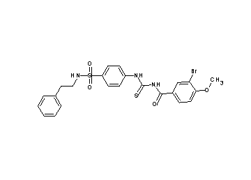 3-bromo-4-methoxy-N-{[(4-{[(2-phenylethyl)amino]sulfonyl}phenyl)amino]carbonothioyl}benzamide - Click Image to Close