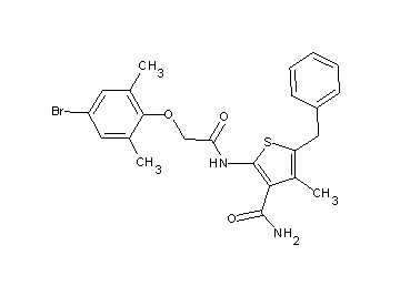 5-benzyl-2-{[(4-bromo-2,6-dimethylphenoxy)acetyl]amino}-4-methyl-3-thiophenecarboxamide - Click Image to Close