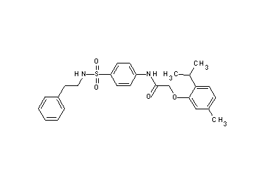 2-(2-isopropyl-5-methylphenoxy)-N-(4-{[(2-phenylethyl)amino]sulfonyl}phenyl)acetamide - Click Image to Close