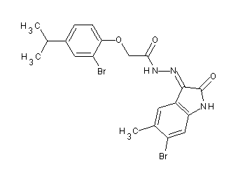 2-(2-bromo-4-isopropylphenoxy)-N'-(6-bromo-5-methyl-2-oxo-1,2-dihydro-3H-indol-3-ylidene)acetohydrazide - Click Image to Close