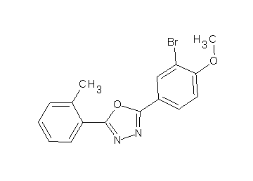 2-(3-bromo-4-methoxyphenyl)-5-(2-methylphenyl)-1,3,4-oxadiazole - Click Image to Close