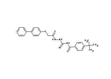 N-({2-[(4-biphenylyloxy)acetyl]hydrazino}carbonothioyl)-4-tert-butylbenzamide - Click Image to Close