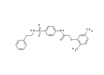 2-(2,5-dimethylphenoxy)-N-(4-{[(2-phenylethyl)amino]sulfonyl}phenyl)acetamide - Click Image to Close