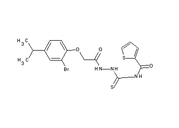 N-({2-[(2-bromo-4-isopropylphenoxy)acetyl]hydrazino}carbonothioyl)-2-thiophenecarboxamide - Click Image to Close