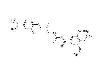 N-({2-[(2-bromo-4-isopropylphenoxy)acetyl]hydrazino}carbonothioyl)-3,4,5-trimethoxybenzamide - Click Image to Close