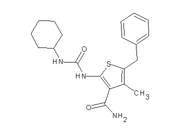5-benzyl-2-{[(cyclohexylamino)carbonyl]amino}-4-methyl-3-thiophenecarboxamide - Click Image to Close
