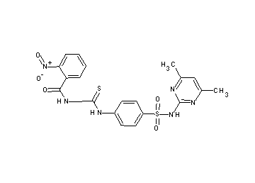 N-{[(4-{[(4,6-dimethyl-2-pyrimidinyl)amino]sulfonyl}phenyl)amino]carbonothioyl}-2-nitrobenzamide - Click Image to Close