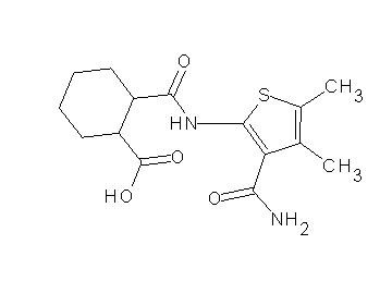 2-({[3-(aminocarbonyl)-4,5-dimethyl-2-thienyl]amino}carbonyl)cyclohexanecarboxylic acid - Click Image to Close