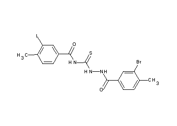 N-{[2-(3-bromo-4-methylbenzoyl)hydrazino]carbonothioyl}-3-iodo-4-methylbenzamide - Click Image to Close