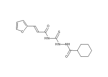 N-{[2-(cyclohexylcarbonyl)hydrazino]carbonothioyl}-3-(2-furyl)acrylamide - Click Image to Close