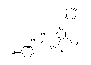5-benzyl-2-({[(3-chlorophenyl)amino]carbonyl}amino)-4-methyl-3-thiophenecarboxamide - Click Image to Close