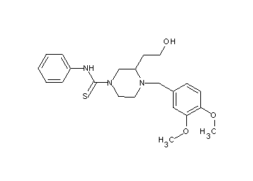 4-(3,4-dimethoxybenzyl)-3-(2-hydroxyethyl)-N-phenyl-1-piperazinecarbothioamide - Click Image to Close