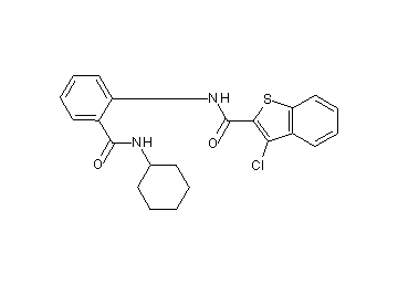 3-chloro-N-{2-[(cyclohexylamino)carbonyl]phenyl}-1-benzothiophene-2-carboxamide - Click Image to Close