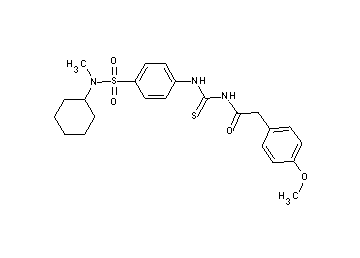 N-{[(4-{[cyclohexyl(methyl)amino]sulfonyl}phenyl)amino]carbonothioyl}-2-(4-methoxyphenyl)acetamide - Click Image to Close