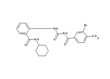 3-bromo-N-[({2-[(cyclohexylamino)carbonyl]phenyl}amino)carbonothioyl]-4-methylbenzamide - Click Image to Close