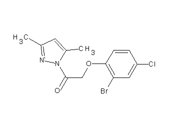 1-[(2-bromo-4-chlorophenoxy)acetyl]-3,5-dimethyl-1H-pyrazole - Click Image to Close