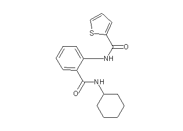 N-{2-[(cyclohexylamino)carbonyl]phenyl}-2-thiophenecarboxamide - Click Image to Close