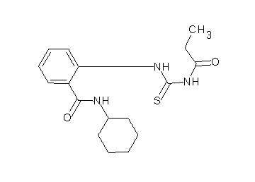 N-cyclohexyl-2-{[(propionylamino)carbonothioyl]amino}benzamide - Click Image to Close