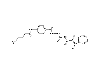 3-chloro-N-({2-[4-(pentanoylamino)benzoyl]hydrazino}carbonothioyl)-1-benzothiophene-2-carboxamide - Click Image to Close