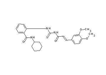 N-cyclohexyl-2-[({[3-(3,4-dimethoxyphenyl)acryloyl]amino}carbonothioyl)amino]benzamide - Click Image to Close
