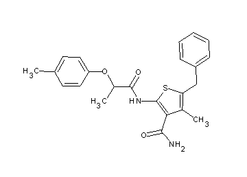 5-benzyl-4-methyl-2-{[2-(4-methylphenoxy)propanoyl]amino}-3-thiophenecarboxamide - Click Image to Close