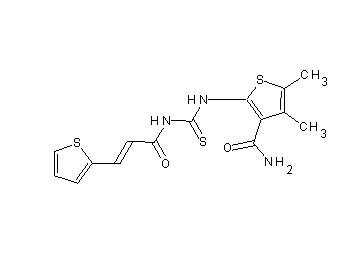 4,5-dimethyl-2-[({[3-(2-thienyl)acryloyl]amino}carbonothioyl)amino]-3-thiophenecarboxamide - Click Image to Close