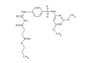 propyl 4-({[(4-{[(2,6-dimethoxy-4-pyrimidinyl)amino]sulfonyl}phenyl)amino]carbonothioyl}amino)-4-oxobutanoate - Click Image to Close